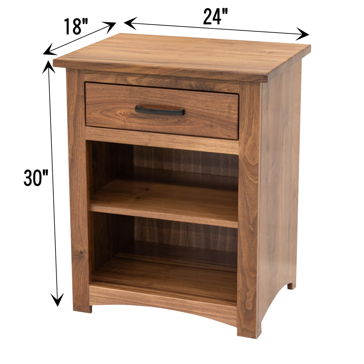Weston 1-Drawer, Open Nightstand