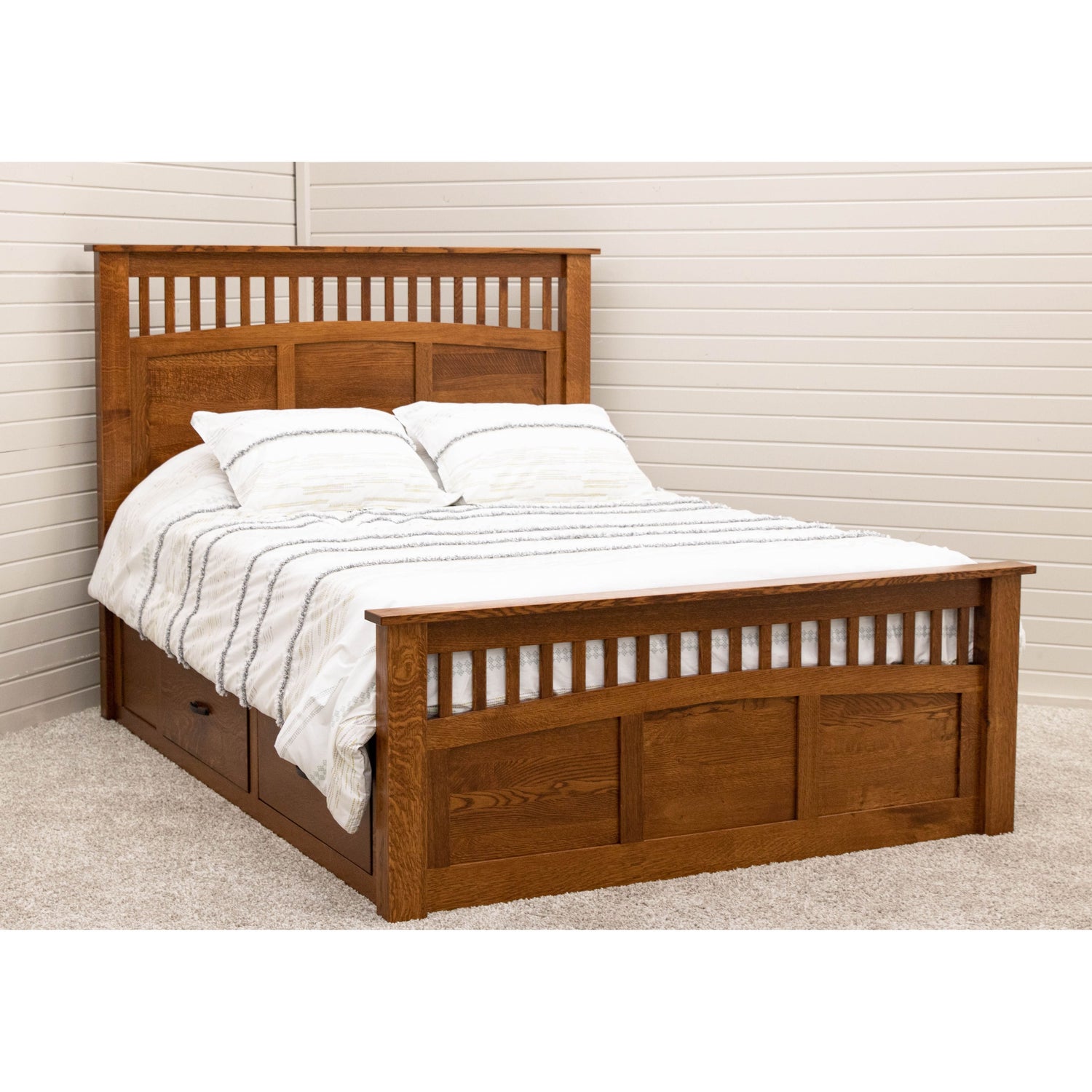 Craftsman Mission 5-Piece Quarter Sawn Oak Solid Wood Queen Bedroom Set