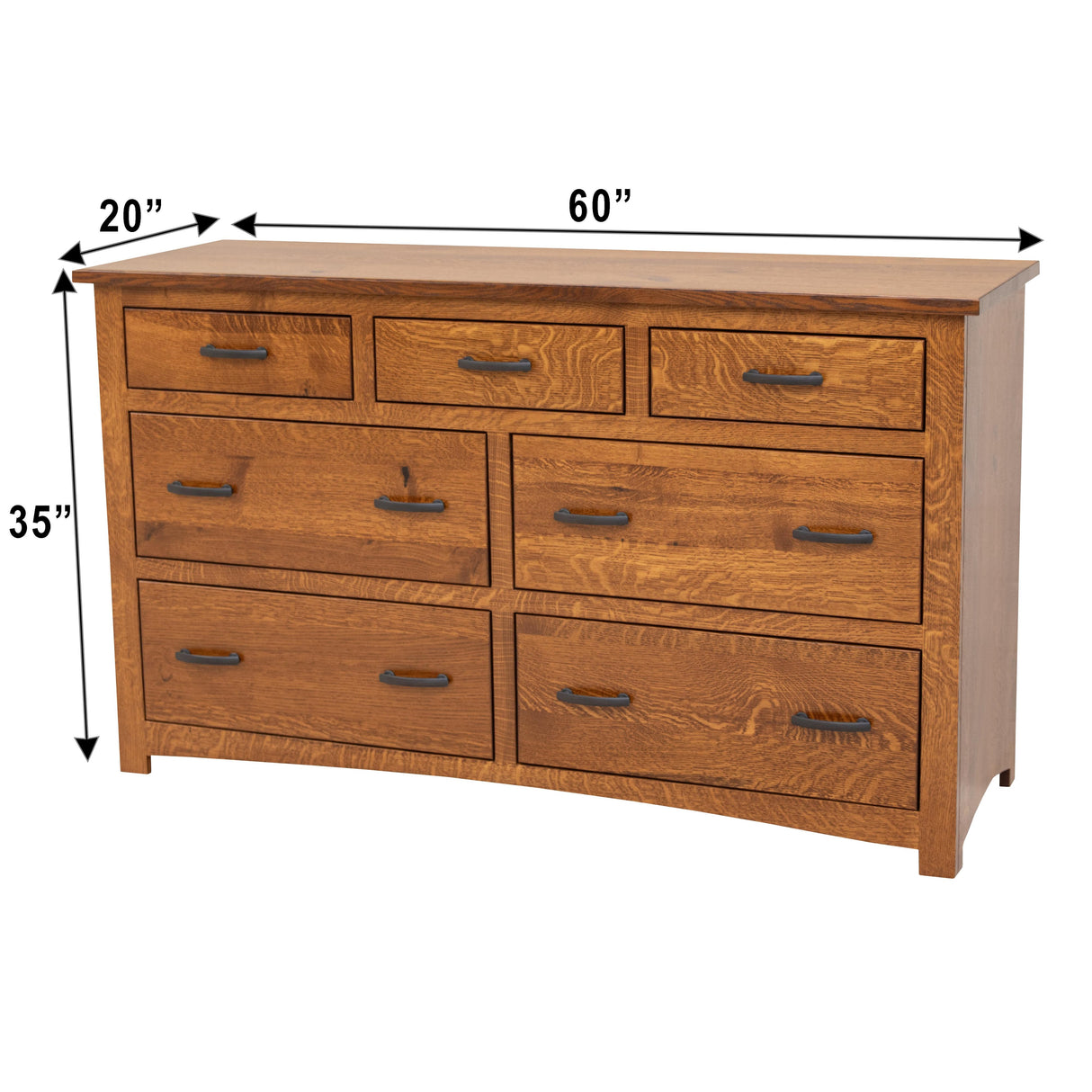 Craftsman Mission 7-Drawer Low Dresser