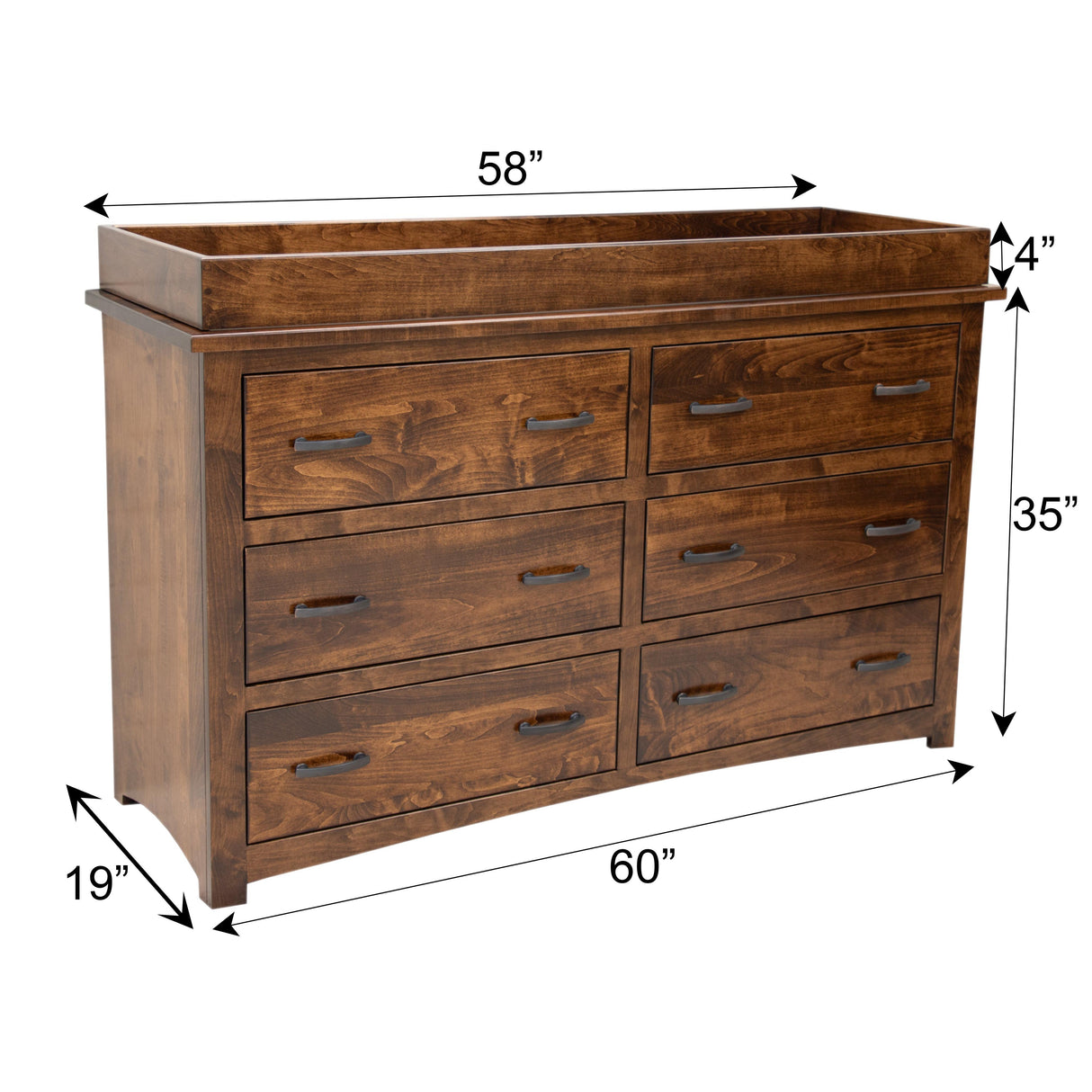 Weston Maple Wood 6-Drawer Nursery Dresser with Changing Topper | ASB