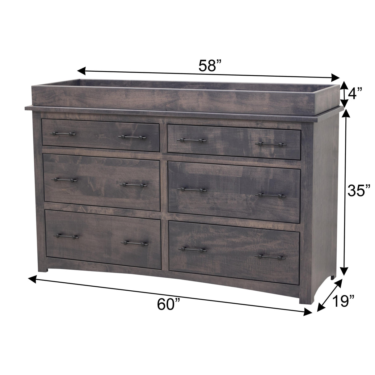 Weston Maple Wood 6-Drawer Nursery Dresser with Changing Topper | GS