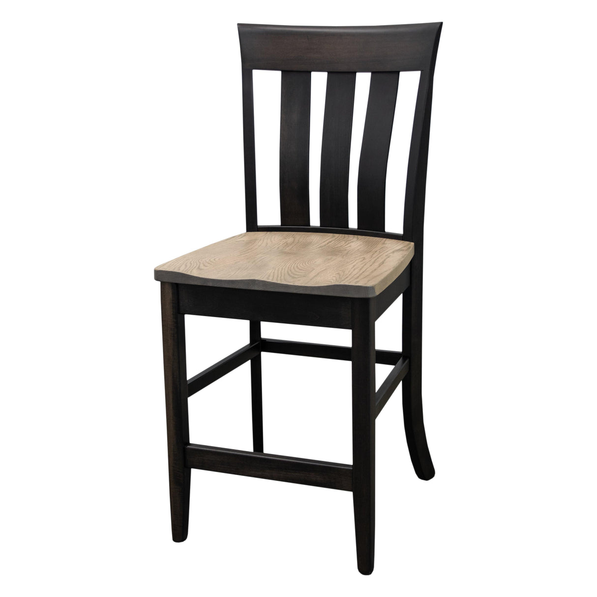 Curlew 24" Black & Wood Stationary Bar Stool | M-DK&RWO-GRB