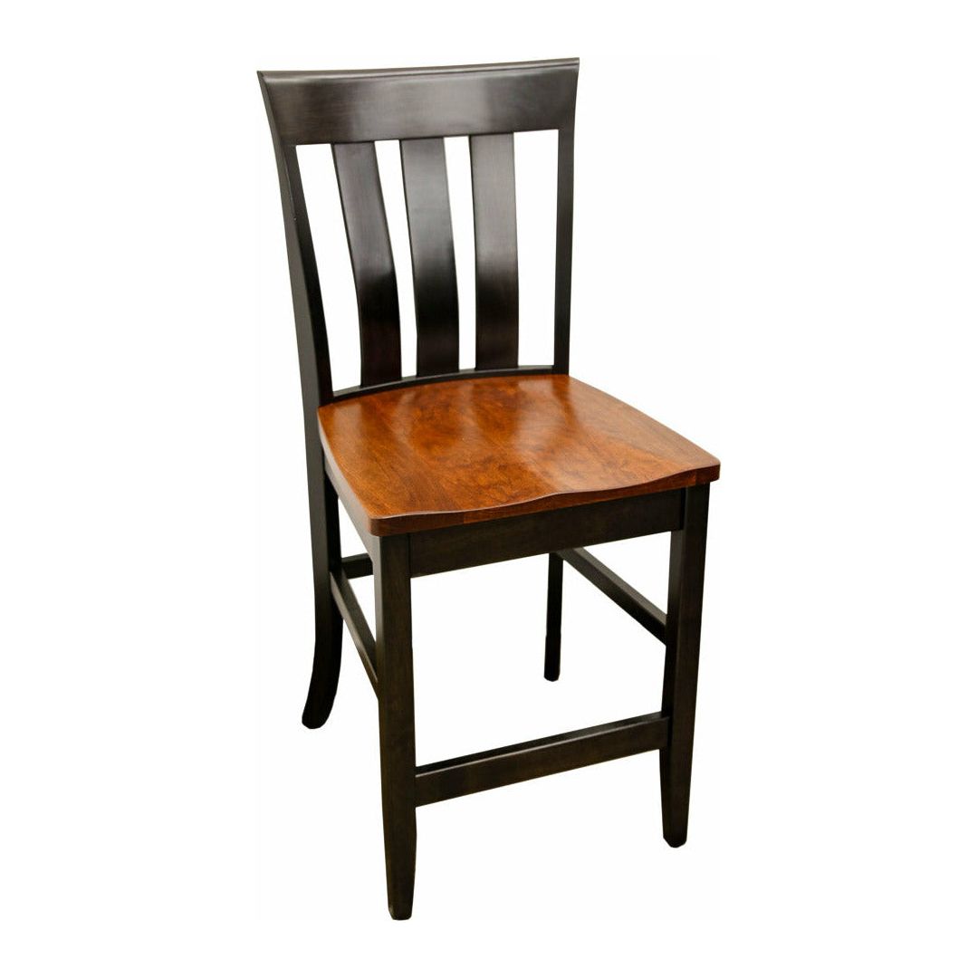 Curlew 24" Black & Wood Stationary Bar Stool | M-EB&C-MC