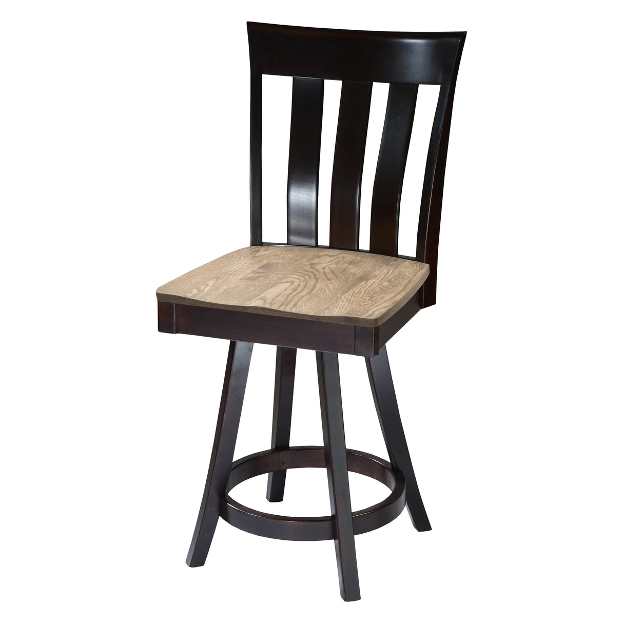 Curlew 24" Black & Wood Swivel Bar Stool | M-EB&RWO-GRB