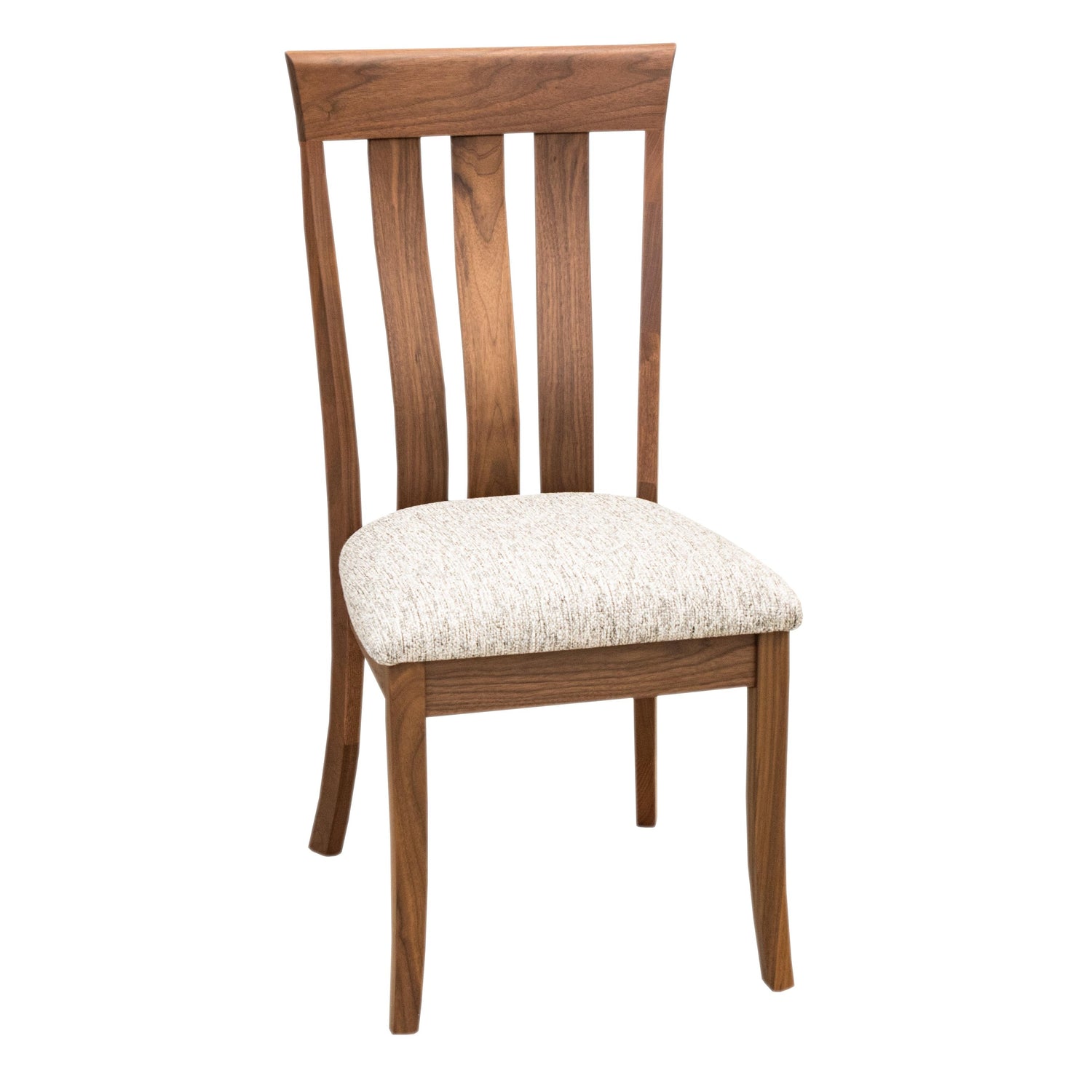 Curlew Walnut Wood Amish Side Dining Chair with Fabric Seat | NAT
