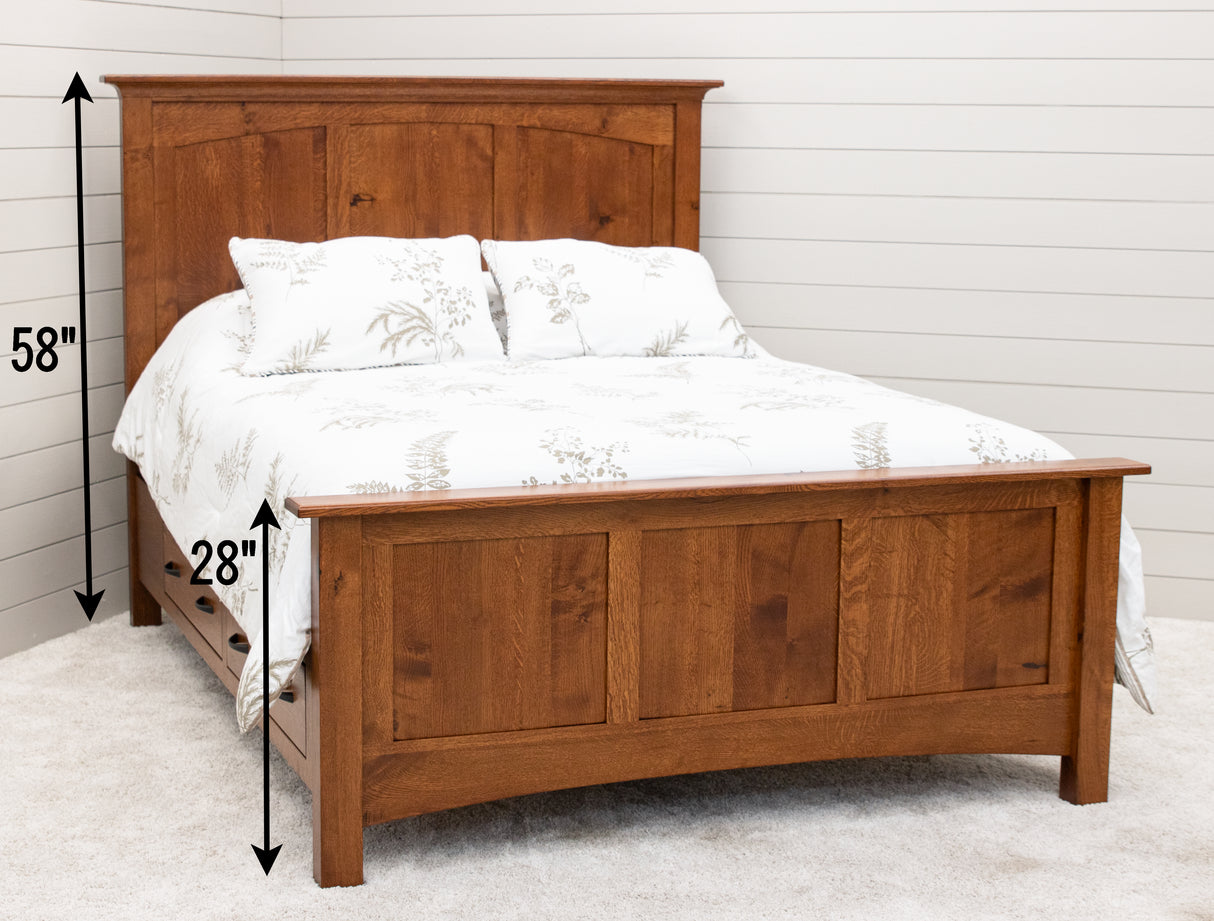 Mission Wood Panel Storage Platform Bed
