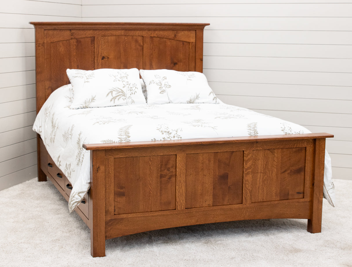 Mission Wood Panel Storage Platform Bed