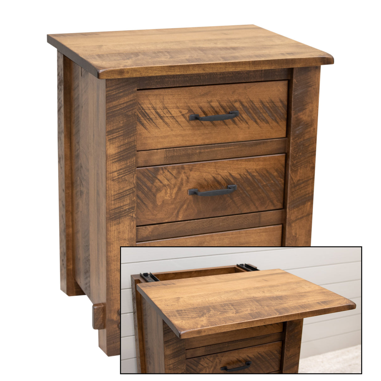 Roughsawn 3-Drawer Nightstand