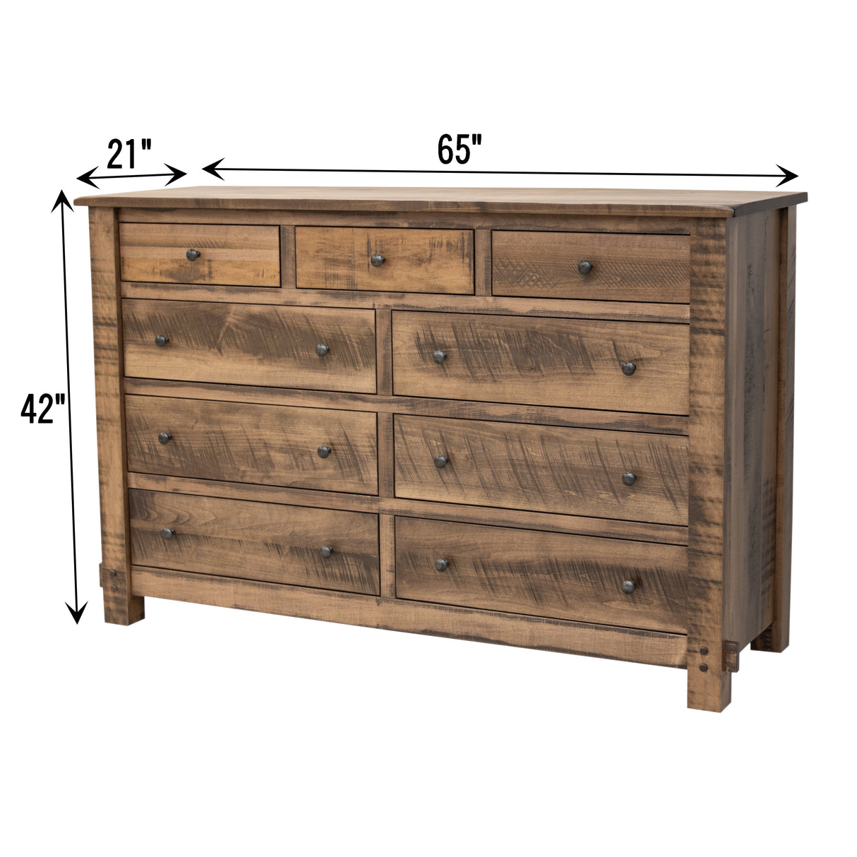 Roughsawn 9-Drawer Tall Dresser