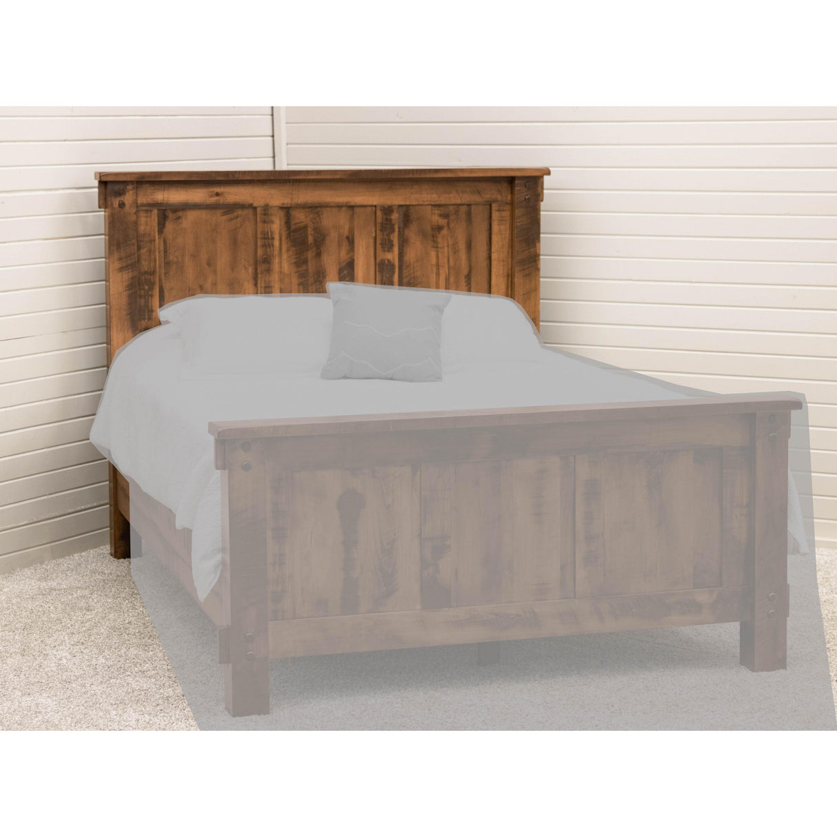 Roughsawn Solid Wood Straight Headboard Only