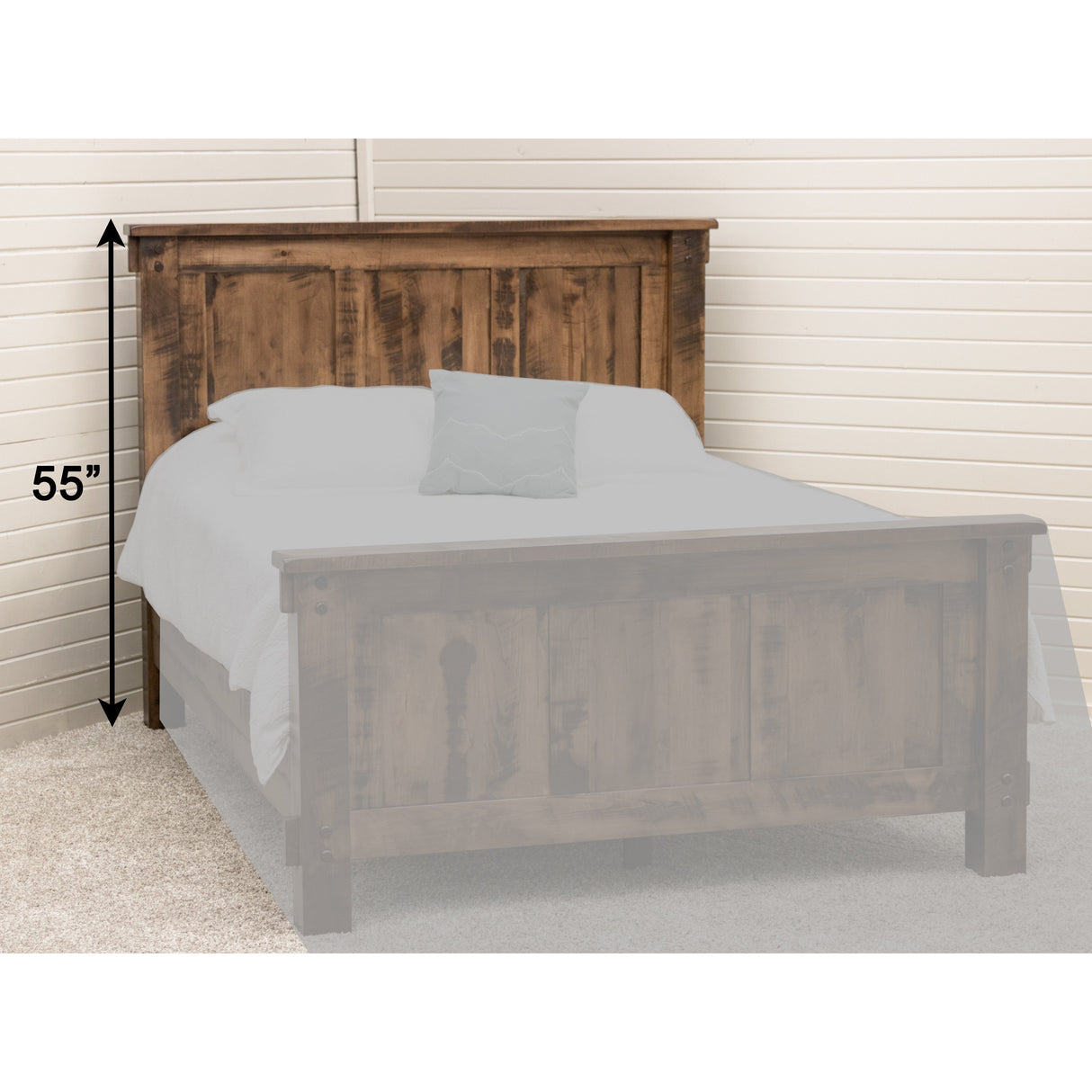 Roughsawn Solid Wood Straight Headboard Only