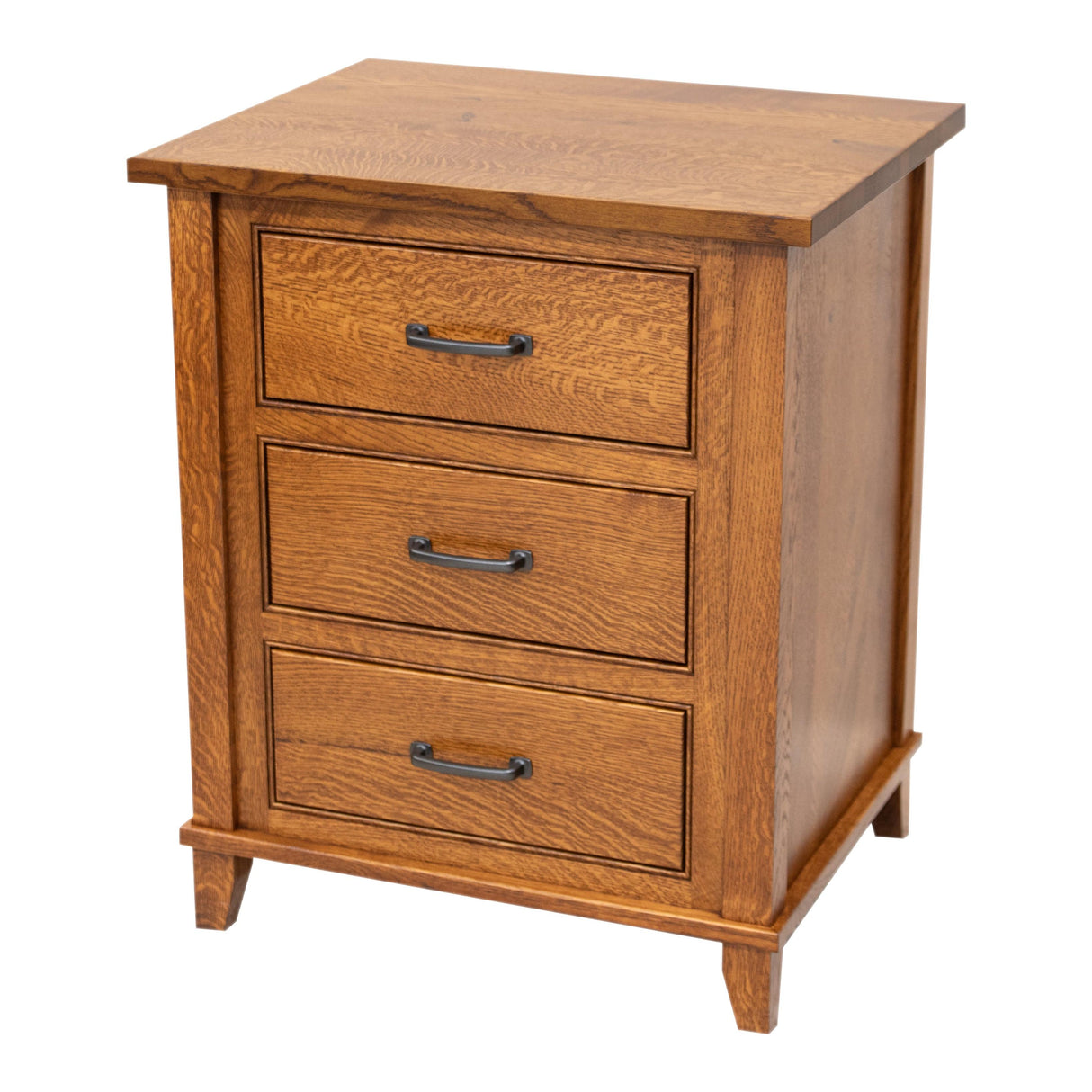 Denali Quarter Sawn White Oak Wood 3-Drawer Nightstand | MC