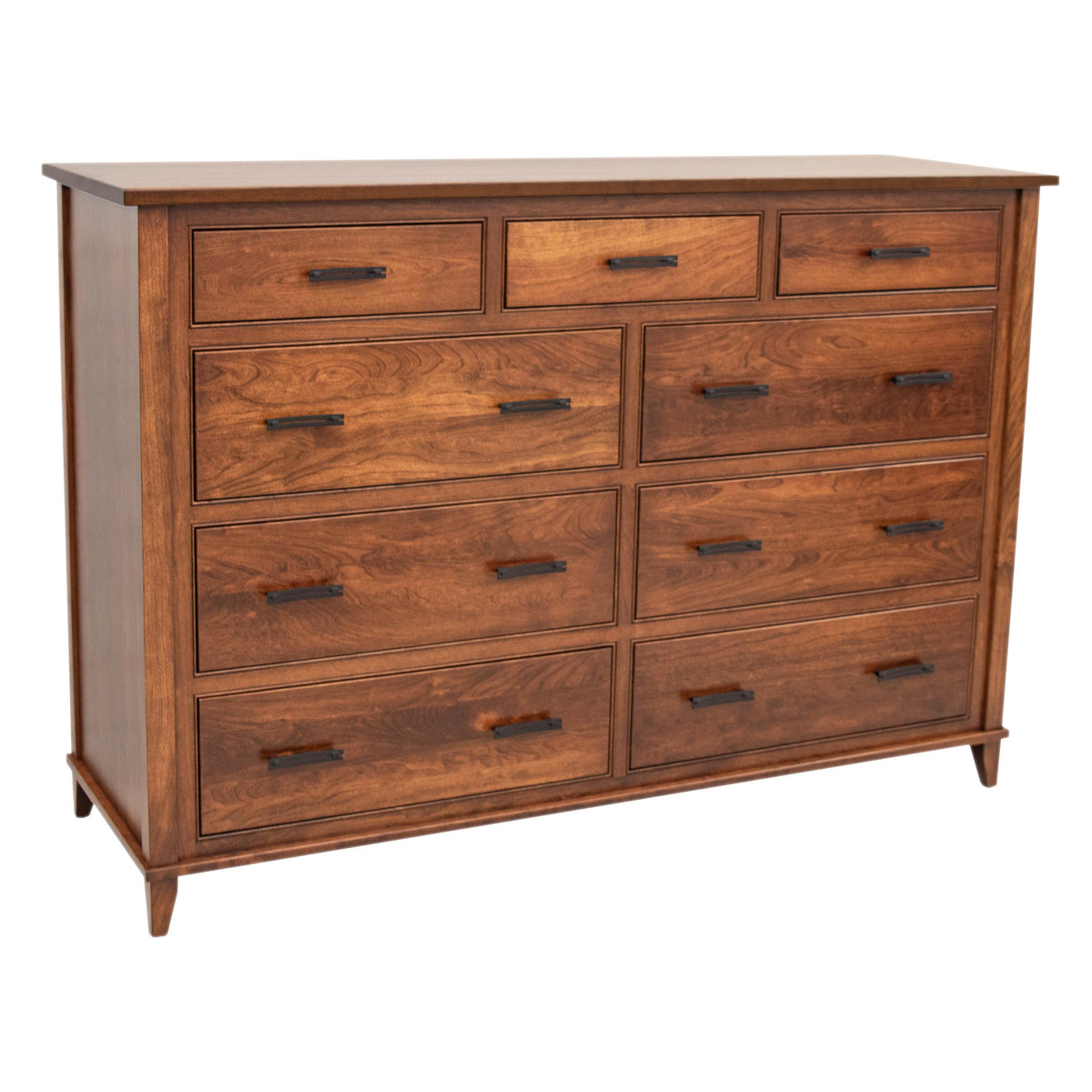 Denali Cherry Wood 9-Drawer Tall Dresser | MC