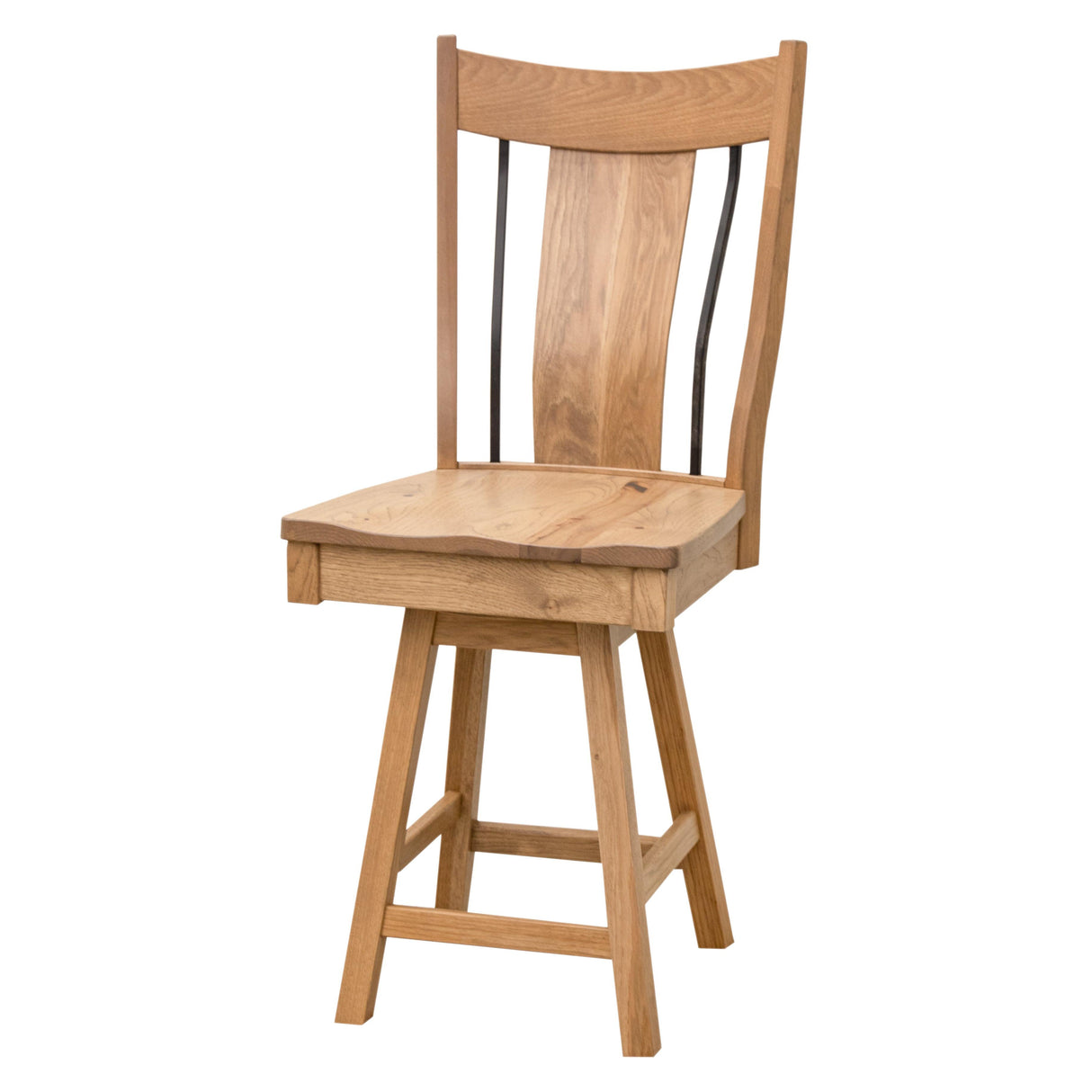 Eagle 24" Hickory Wood Swivel Bar Stool | WB