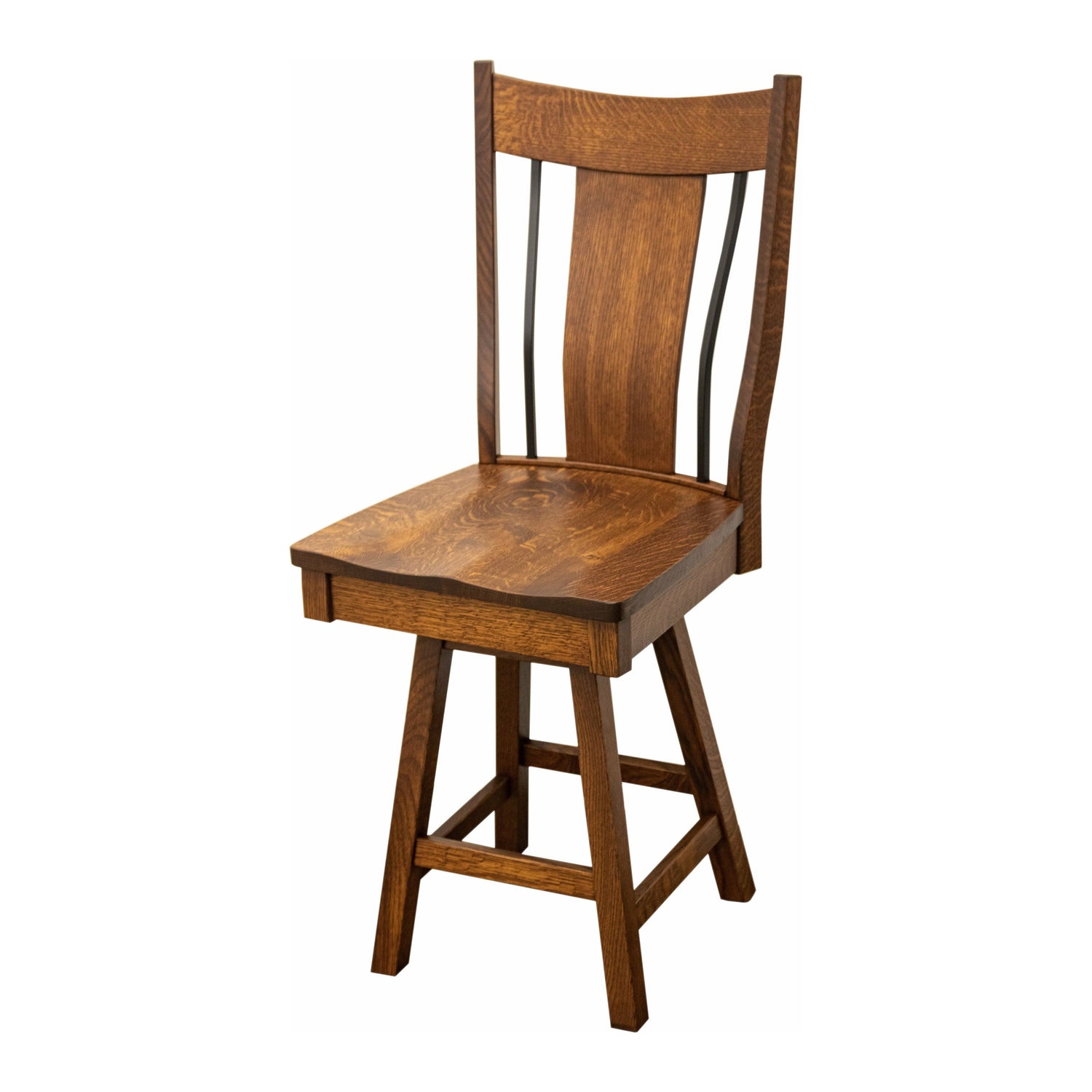 Eagle 24" Quarter Sawn White Oak Wood Swivel Bar Stool | GB