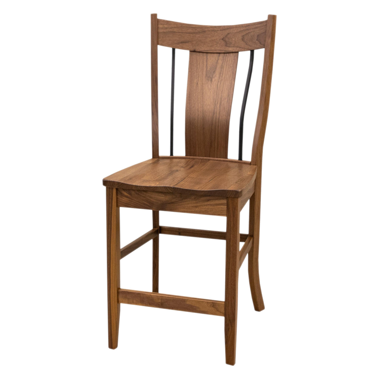 Eagle 24" Walnut Wood Stationary Bar Stool | NAT