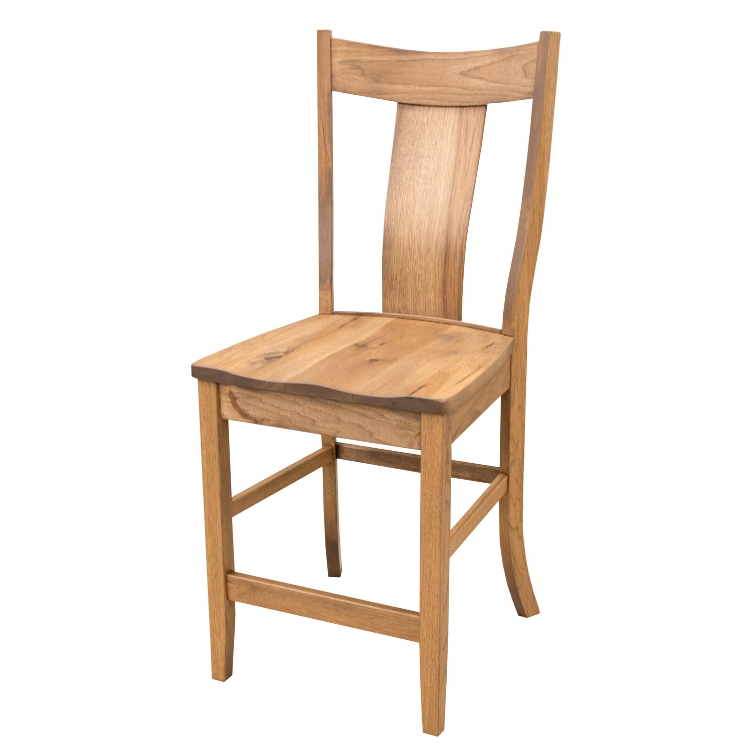 Eagle 24" Hickory Wood Stationary Bar Stool | WB