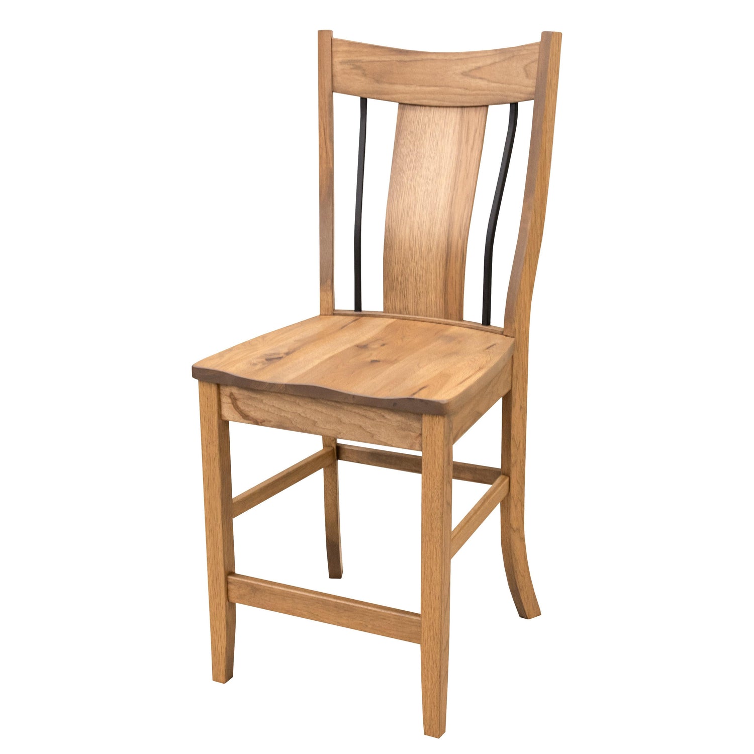 Eagle 24" Hickory Wood Stationary Bar Stool | WB