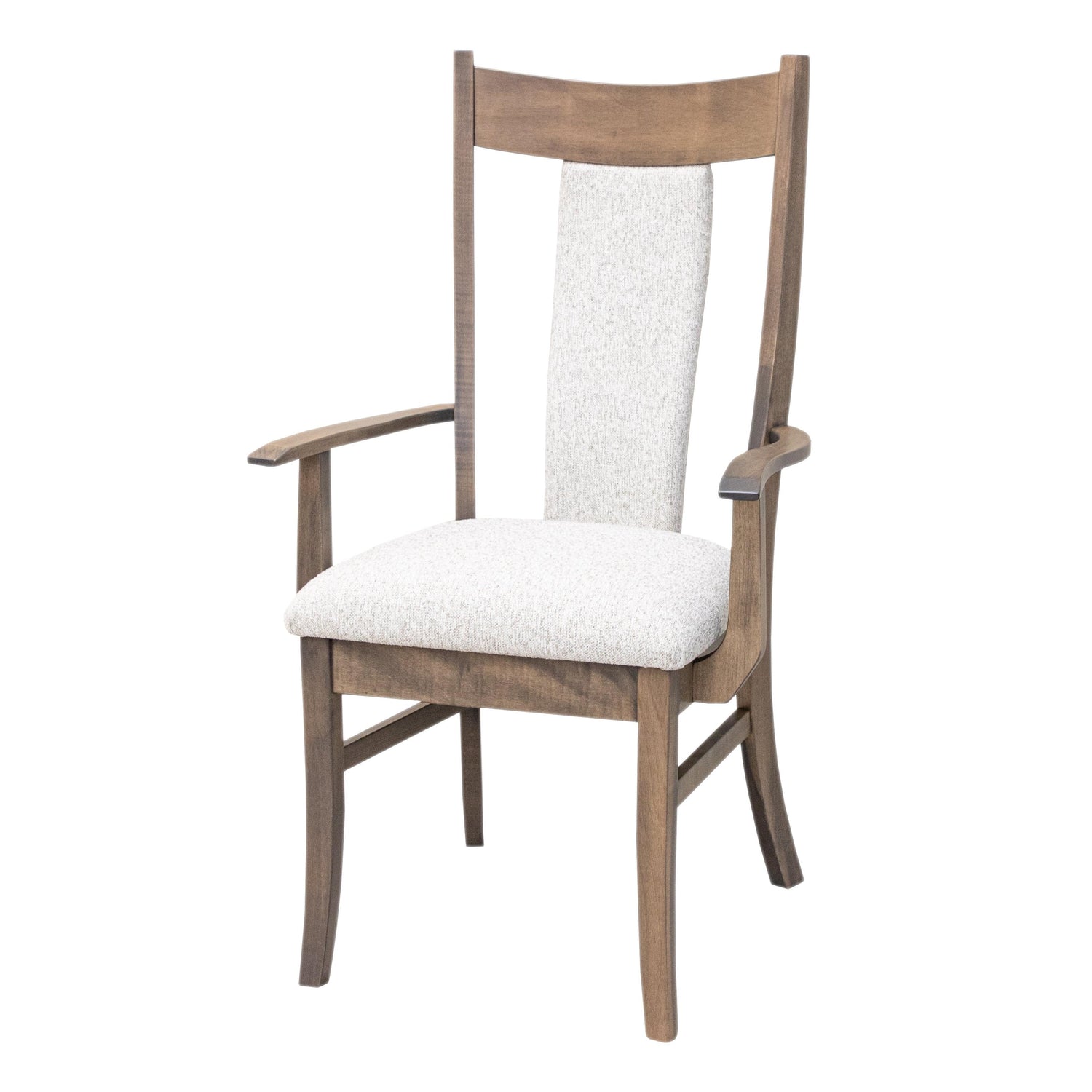 Eagle Maple Wood Arm Dining Chair with Fabric Back & Seat | SP