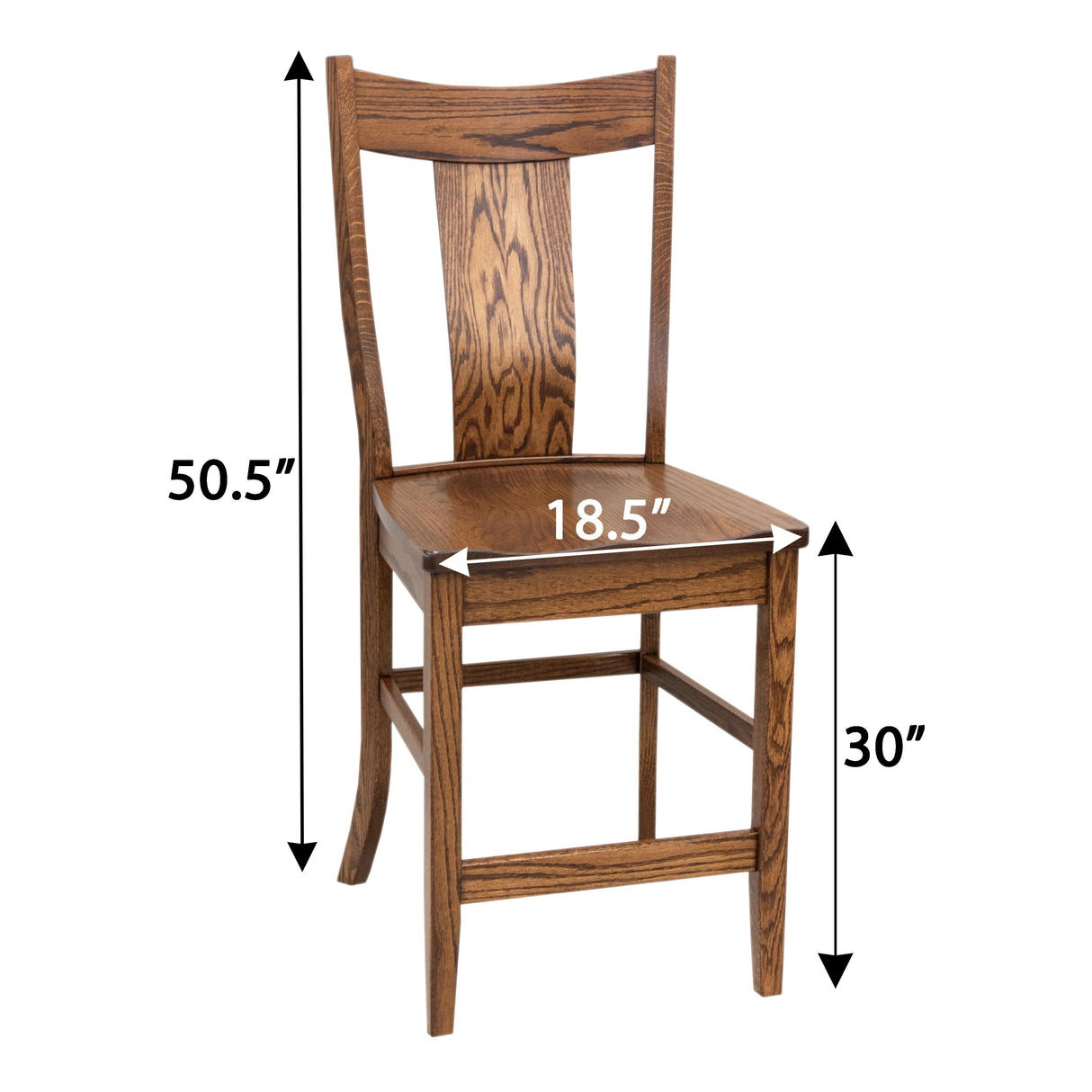 Eagle 24" Hickory Wood Stationary Bar Stool | WB