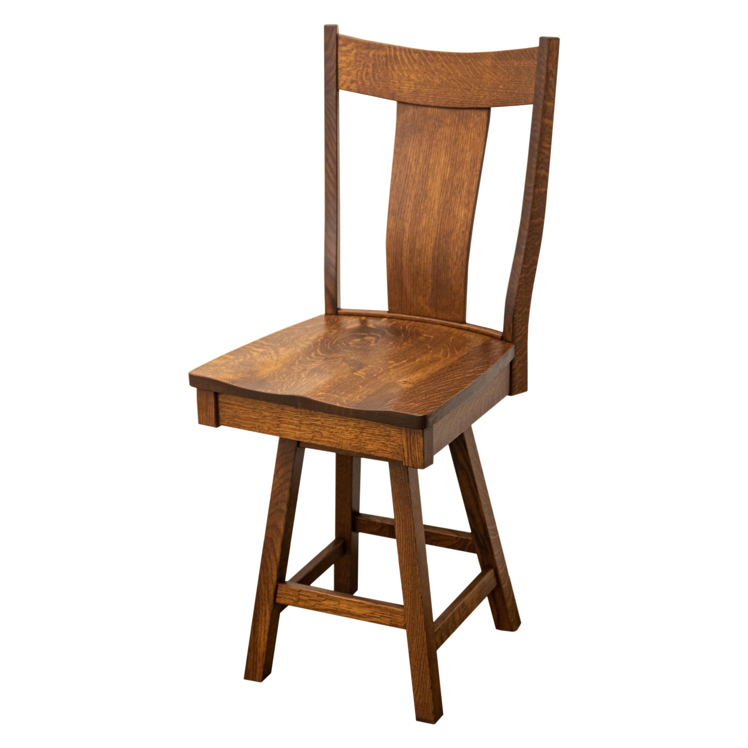 Eagle 24" Quarter Sawn White Oak Wood Swivel Bar Stool | GB