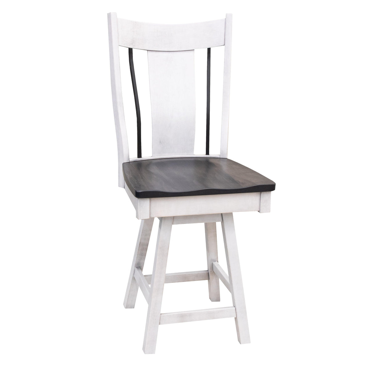 Eagle 24" White & Wood Swivel Bar Stool | M-AV&GS