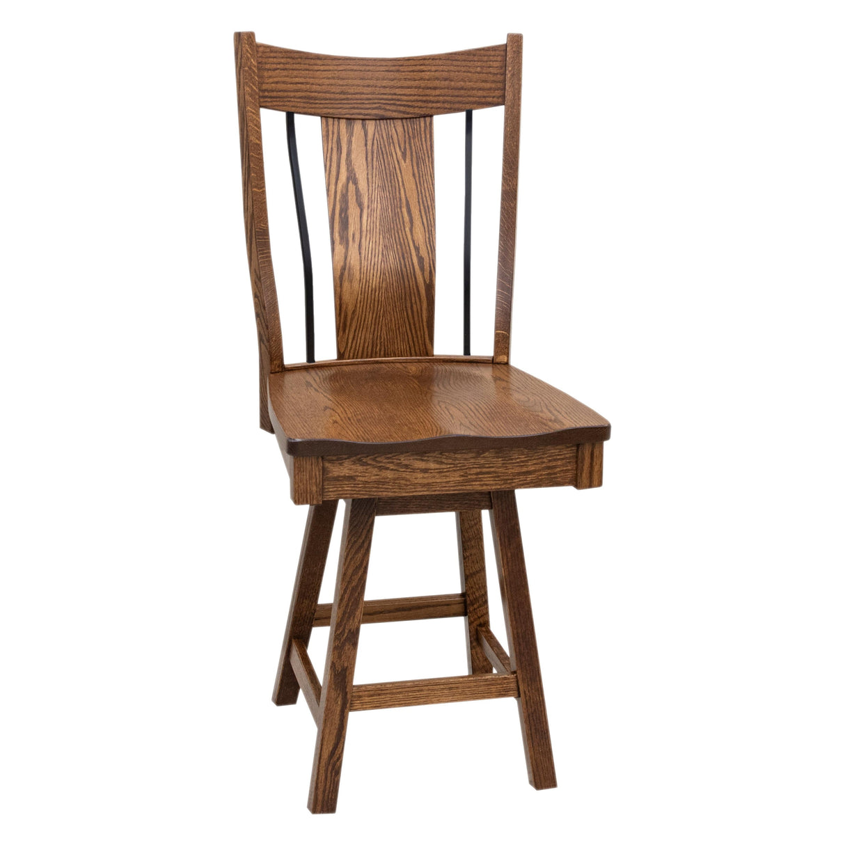 Alberta Round Oak Extendable Counter Height Table Set for 4