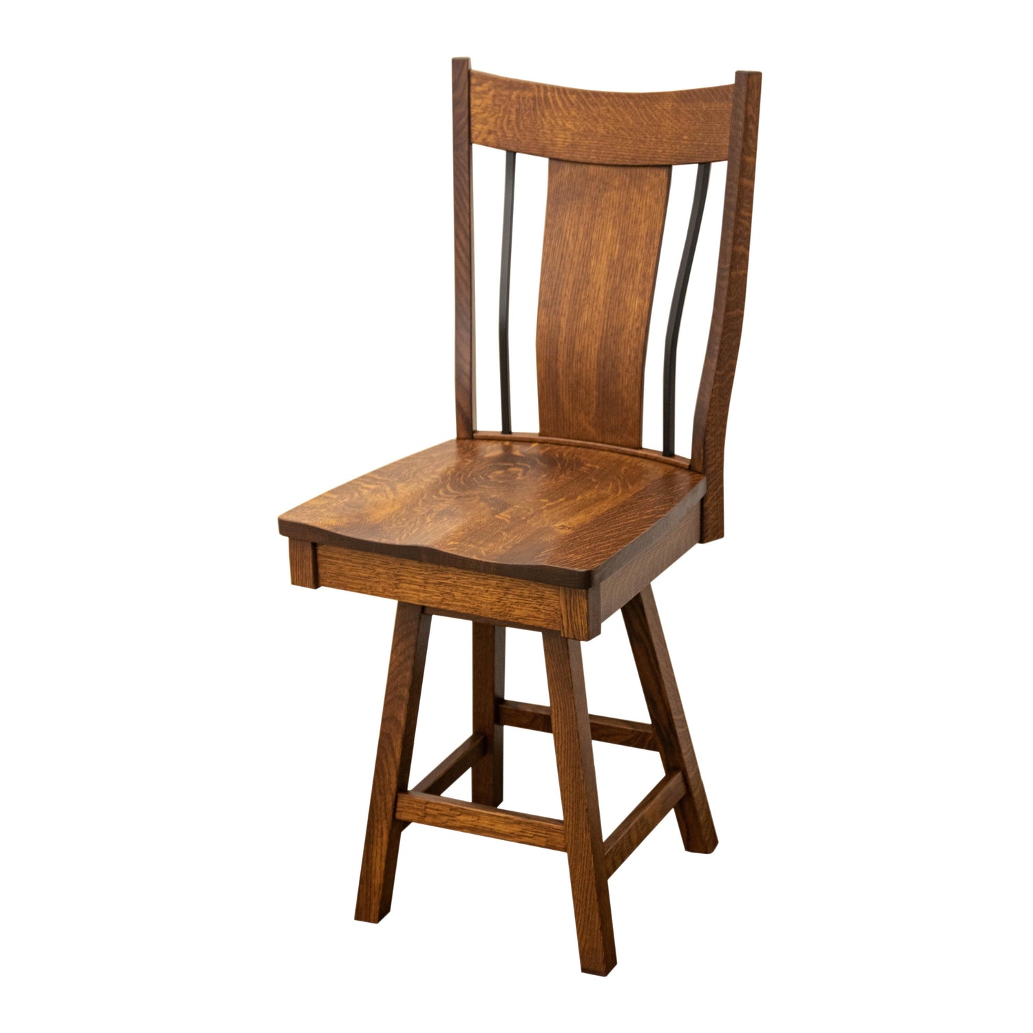 Eagle 24" Quarter Sawn White Oak Wood Swivel Bar Stool | GB