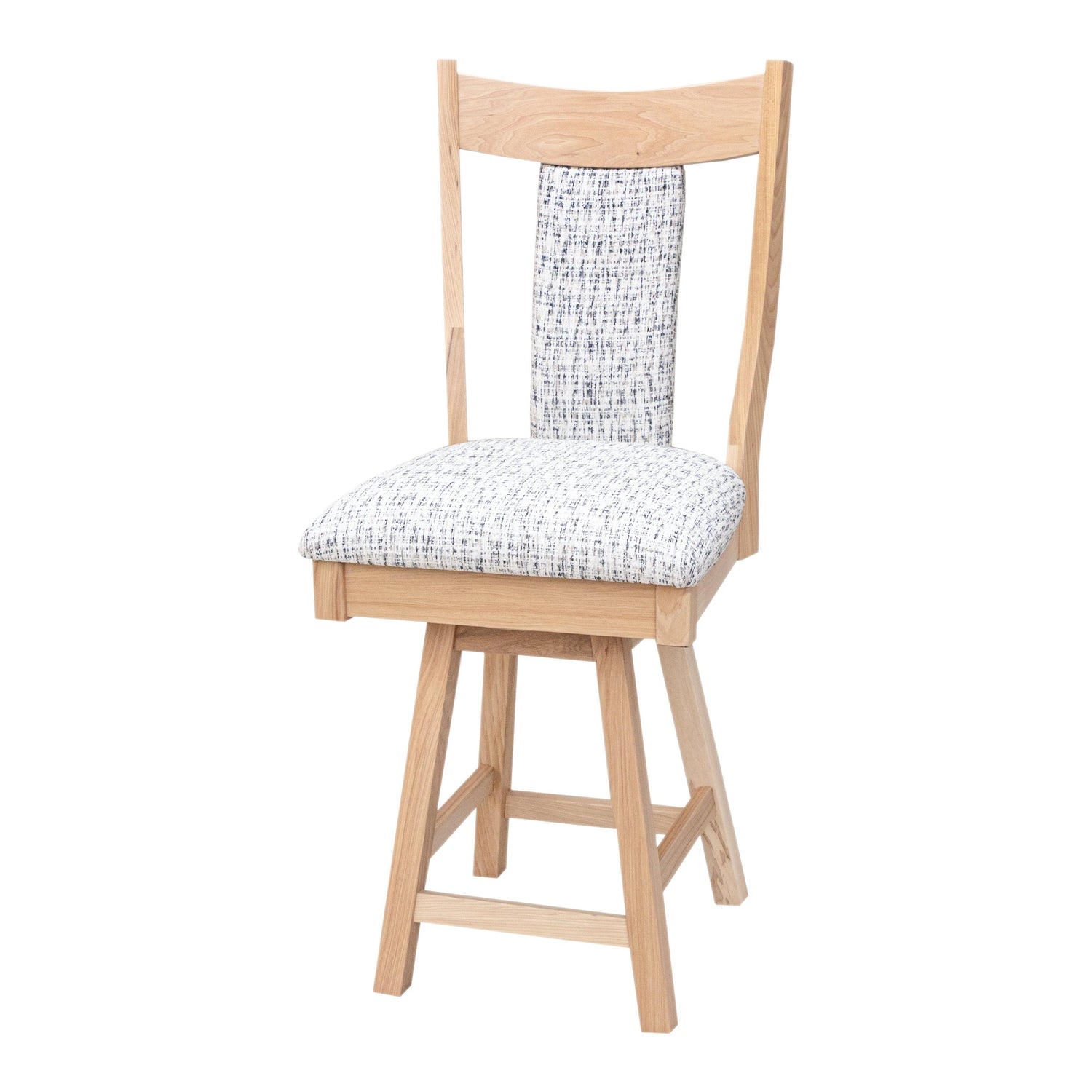 Eagle 24" Hickory Wood Swivel Bar Stool with Fabric Back & Seat | SW