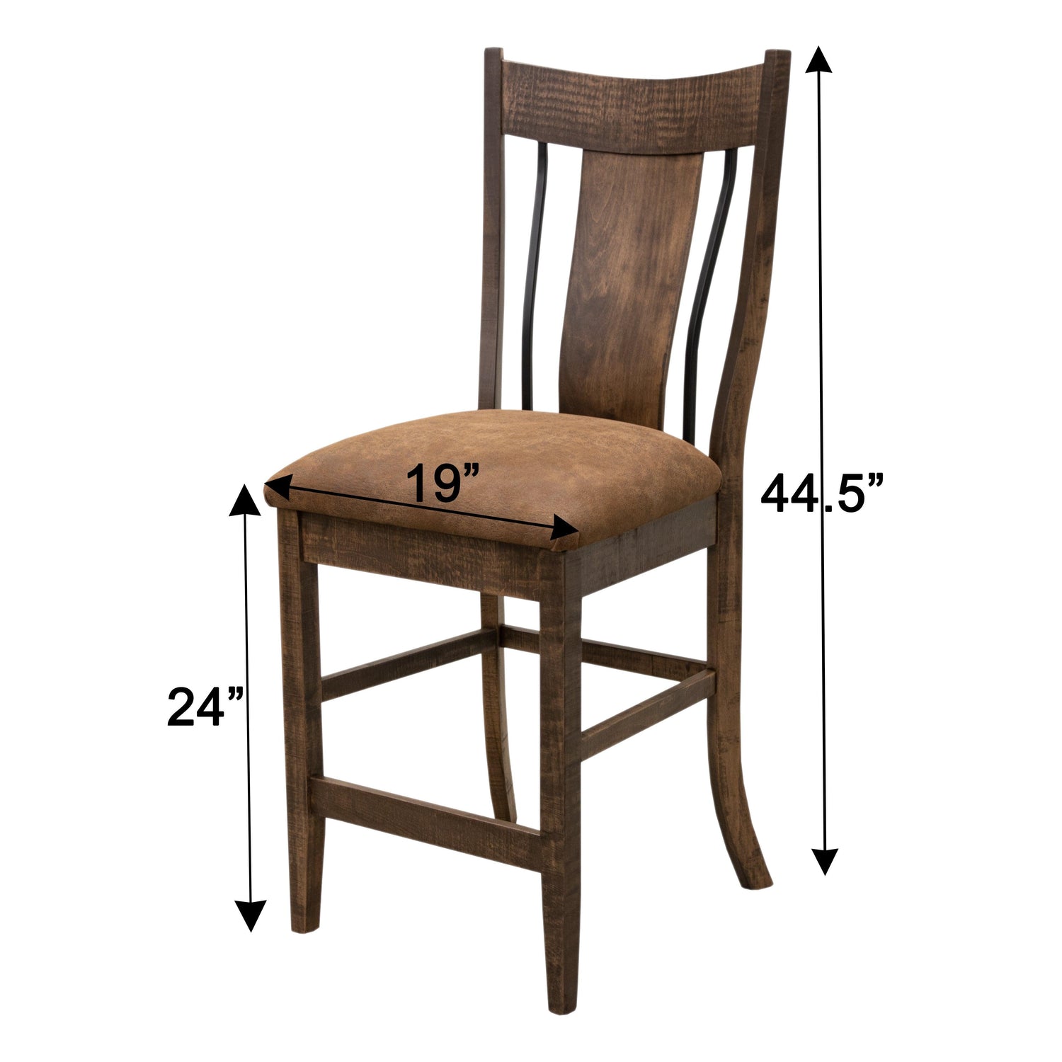 Eagle 24" Maple Wood Stationary Bar Stool with Faux Leather Seat | CO