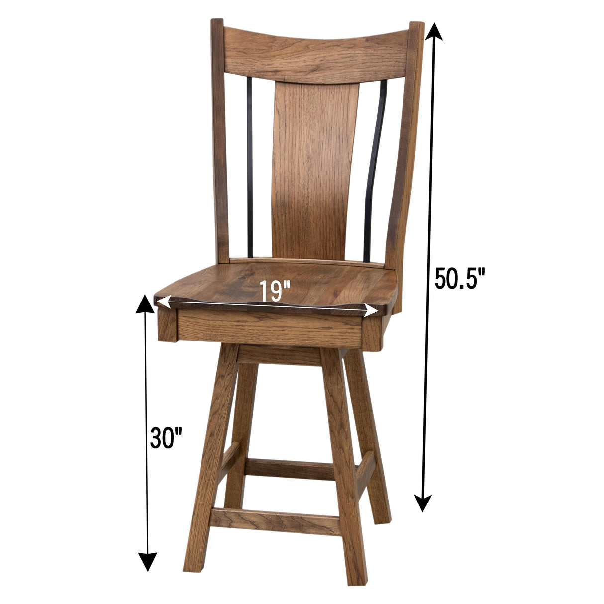 Eagle 24" Hickory Wood Swivel Bar Stool | WB