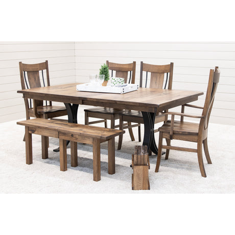 Straight Leg Hickory Wood Expandable Dining Bench | CO