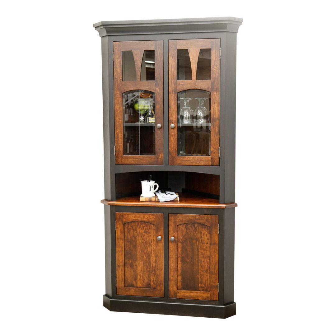 Ellington Black & Wood Corner Hutch | M-EB&C-GB