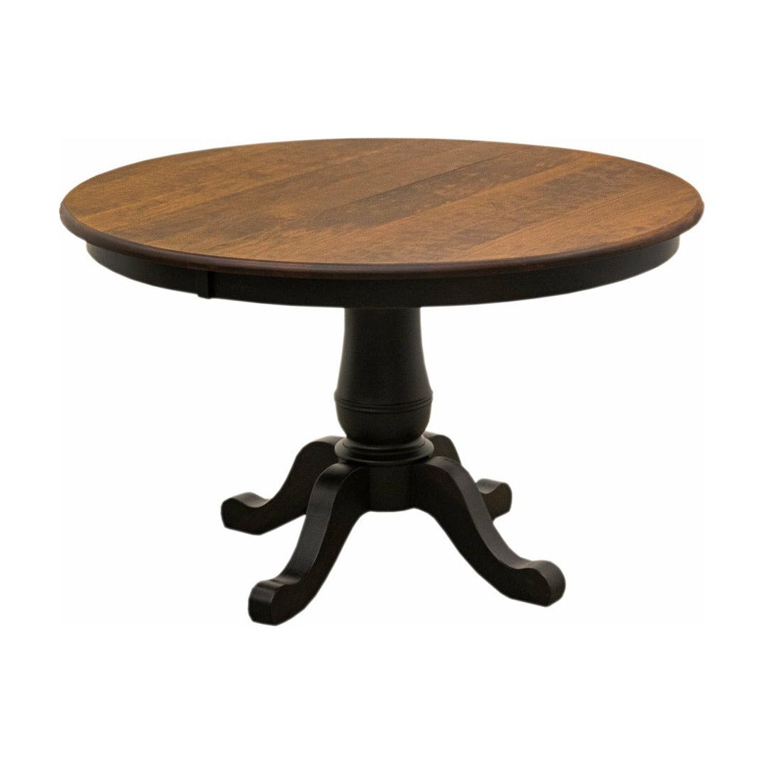 Ellington Round Black & Wood Extending Dining Table | M-EB&C-GB