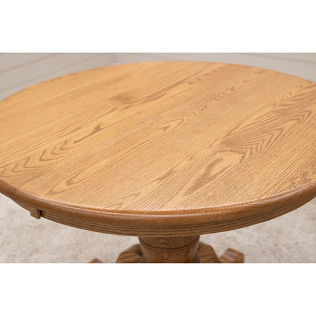 Ellington Round Oak Wood Extending Dining Table | FW