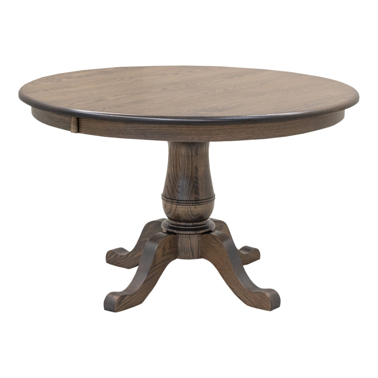 Ellington Round Oak Dining Table Set for 4 with Upholstered Chairs