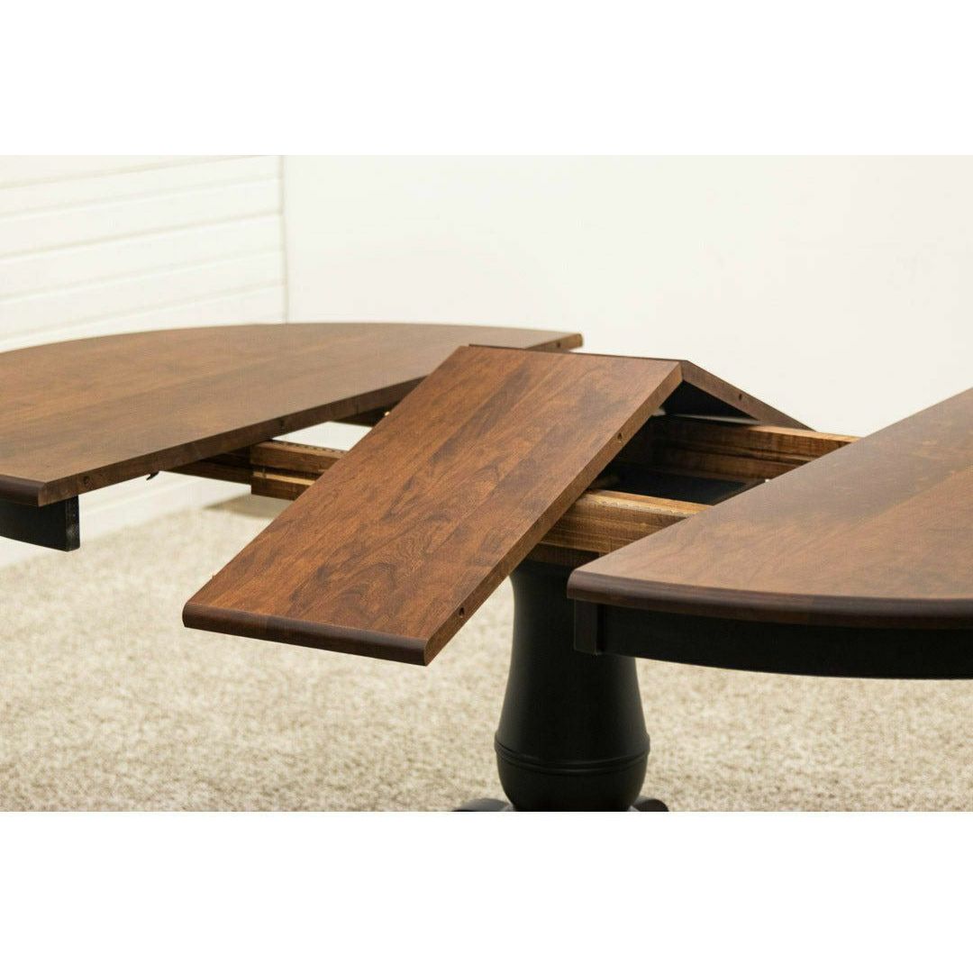 Ellington Round Black & Wood Extending Dining Table | M-EB&C-GB
