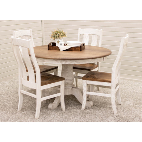 Ellington Round White & Wood Extending Dining Table | O-CS&RWO-CO