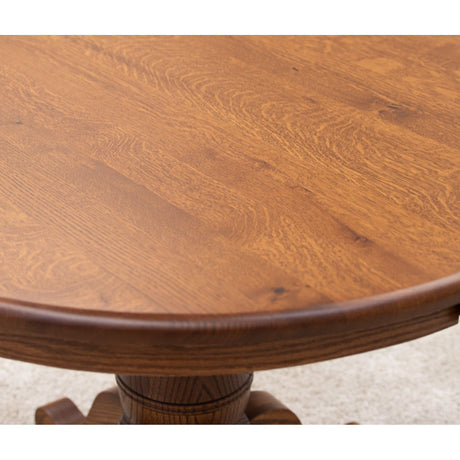 Ellington Round Quarter Sawn White Oak Wood Extending Dining Table | MC