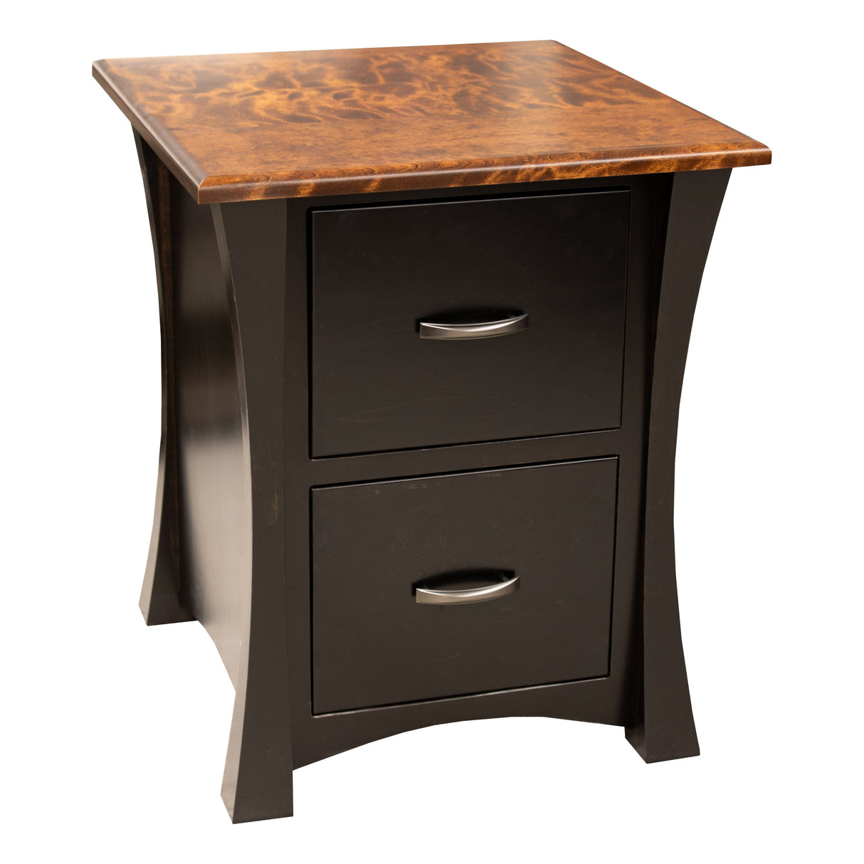 Brooklyn Black & Wood 2-Drawer File Cabinet | M-EB&BIR-ASB