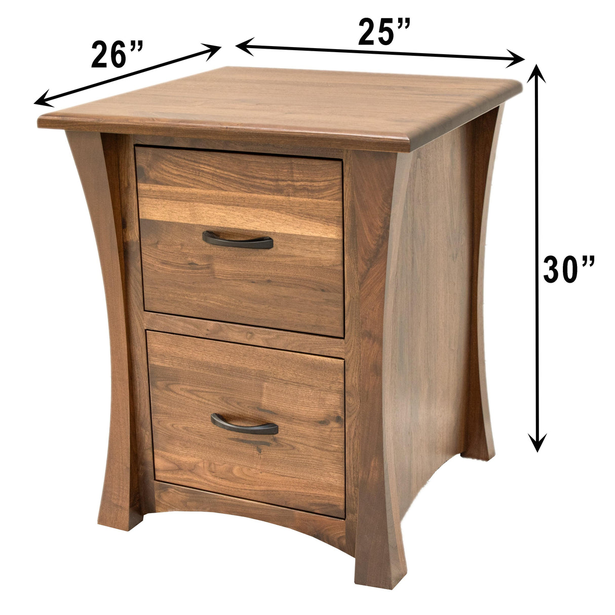 Brooklyn Walnut Wood 2-Drawer File Cabinet | NAT