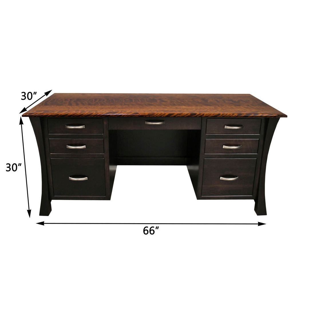 Brooklyn Black & Wood Executive Desk | M-EB&BIR-ASB