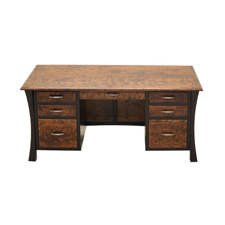 Brooklyn Black & Wood Executive Desk with Panels | M-EB&BIR-ASB