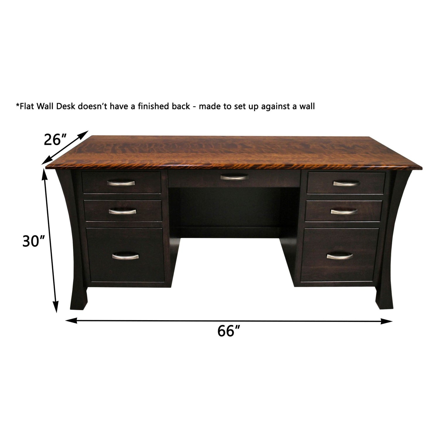 Brooklyn Black & Wood Flat Wall Desk | M-EB&BIR-ASB