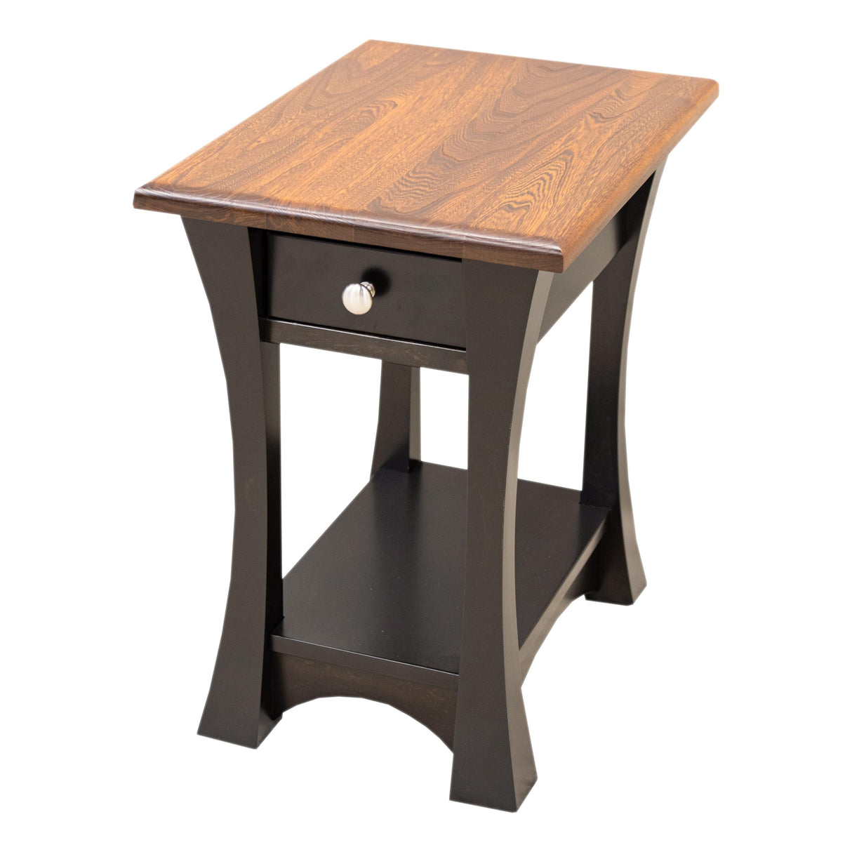 Brooklyn Black & Wood Small Rectangle Open End Table | M-EB&E-MC