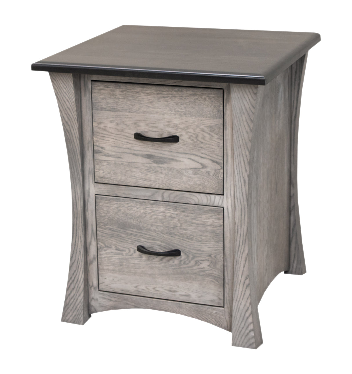 Brooklyn White Oak Wood 2-Drawer File Cabinet | GRB&M-DK