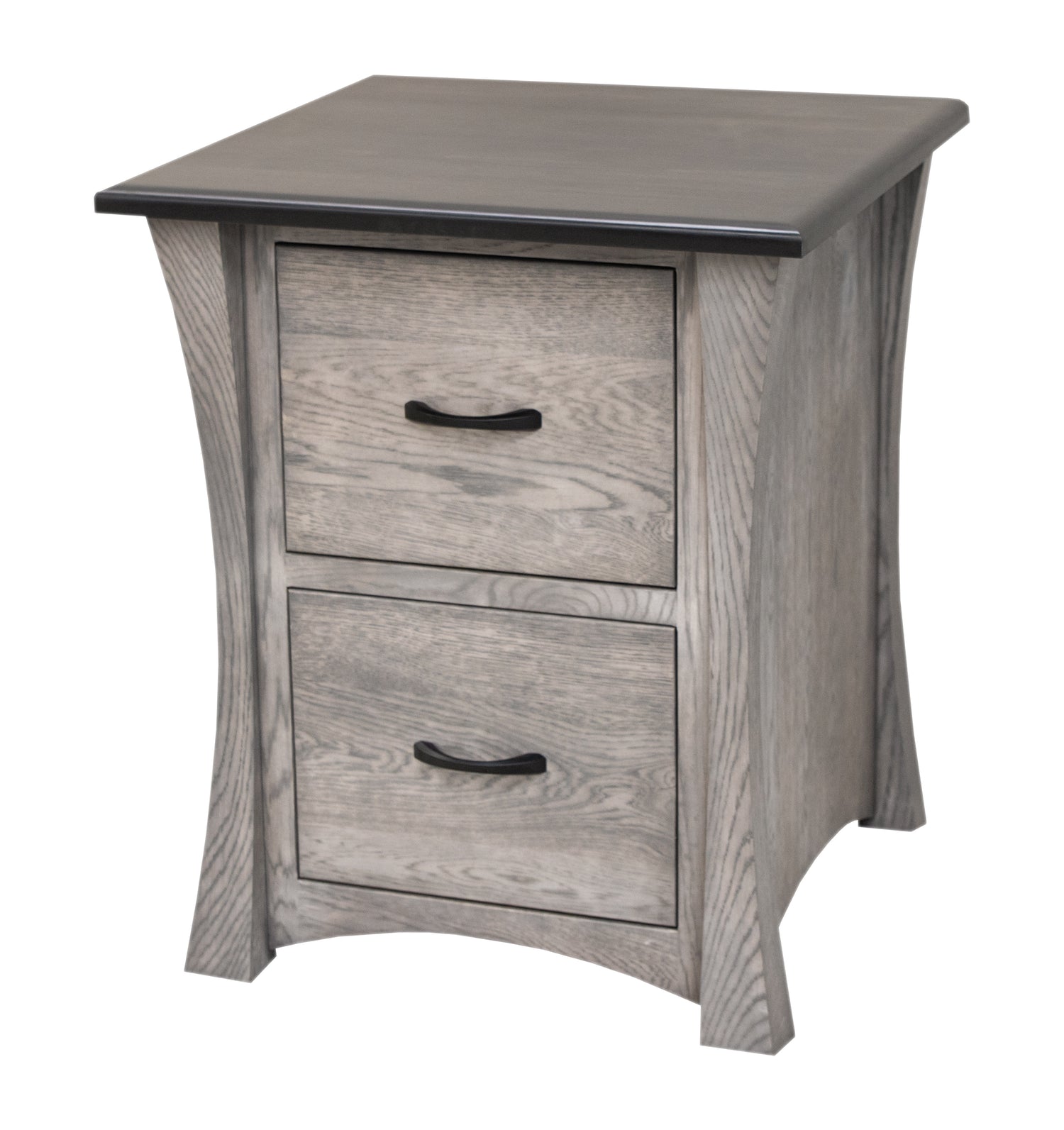 Brooklyn White Oak Wood 2-Drawer File Cabinet | GRB&M-DK