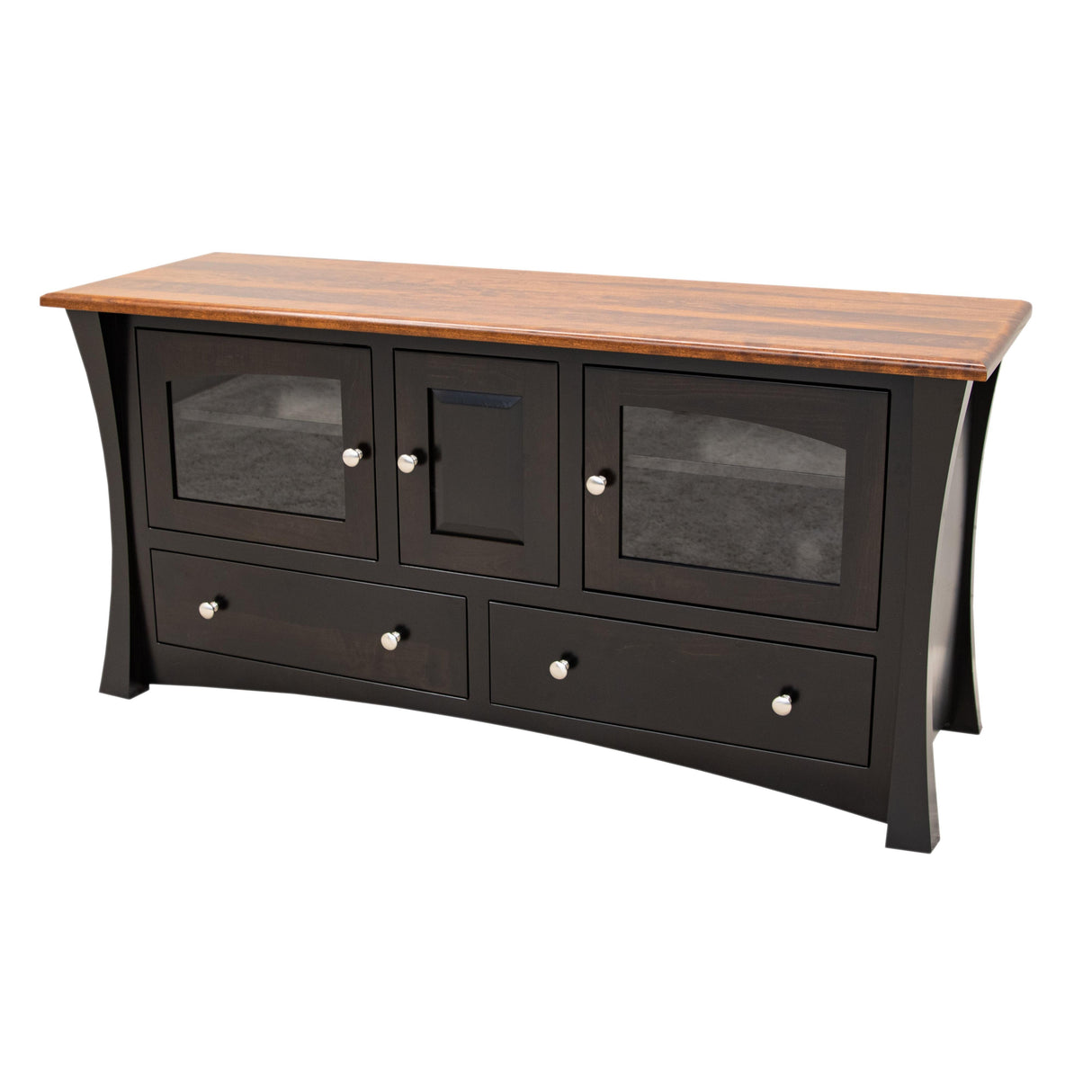 Brooklyn 61" Black & Wood TV Console | M-EB&C-MC