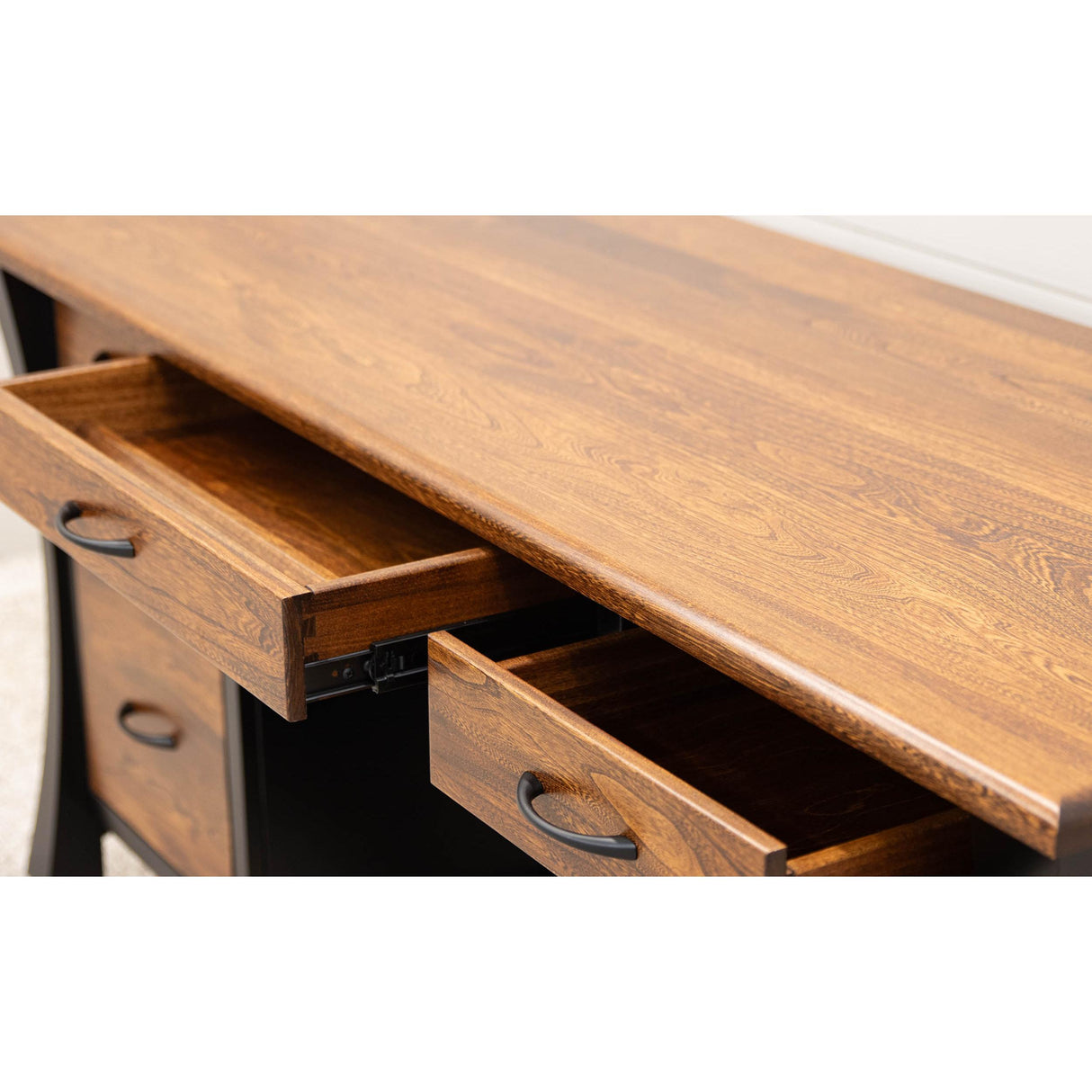 Brooklyn Black & Elm Wood Executive Desk | M-EB&E-MC