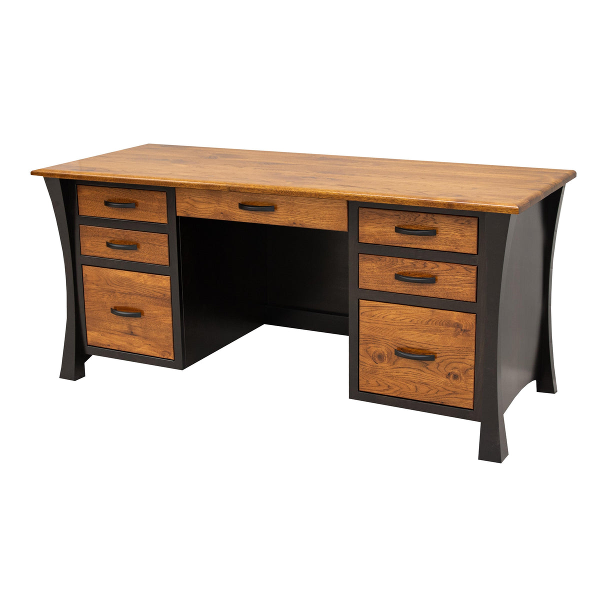Brooklyn Black & Wood Executive Desk | M-EB&RH-MC